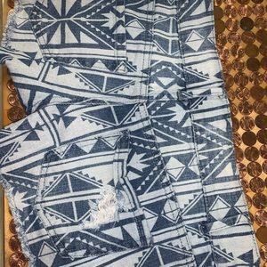 Printed soft jean shorts